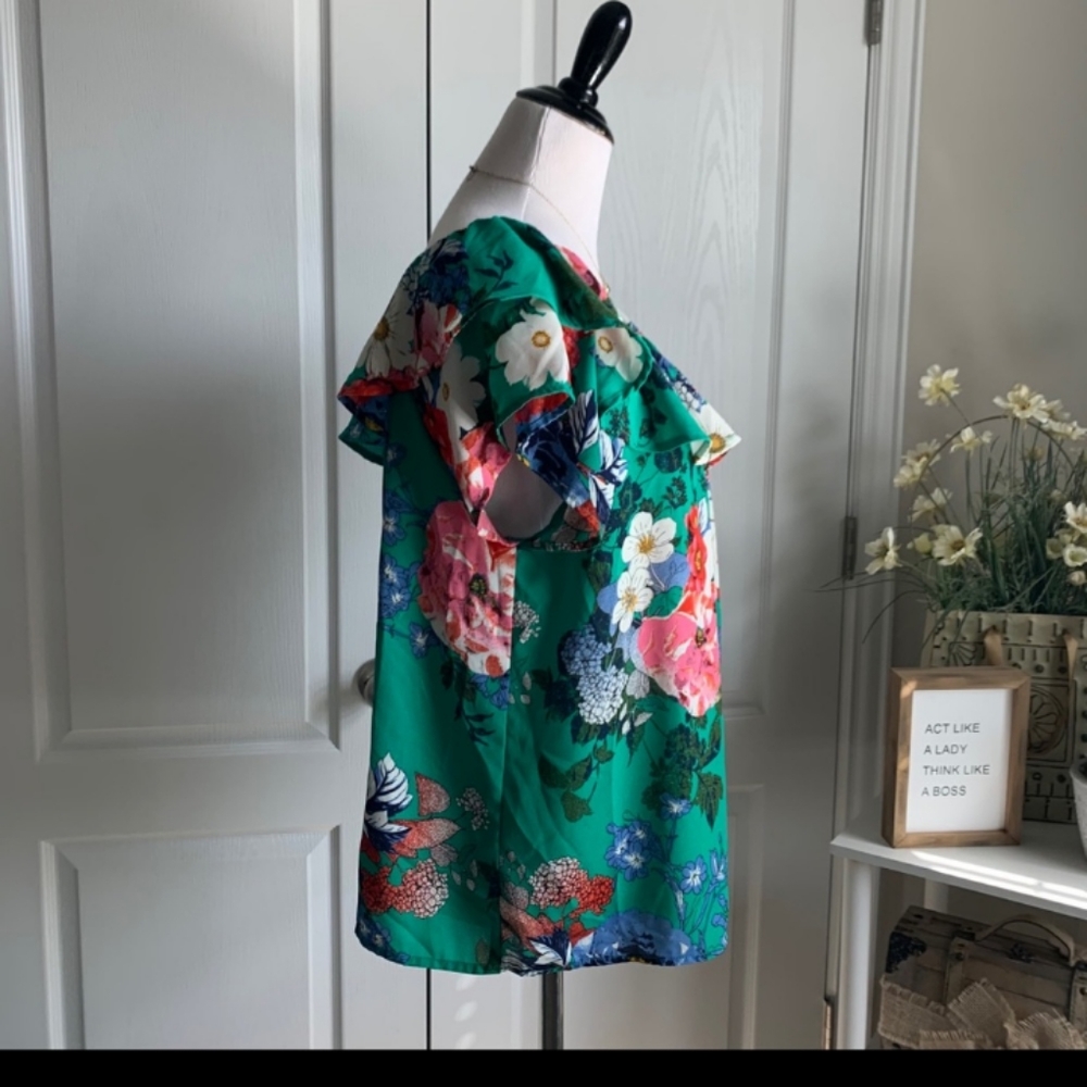 Xhilaration Off Shoulder Floral Print Top XL - Picture 5 of 8
